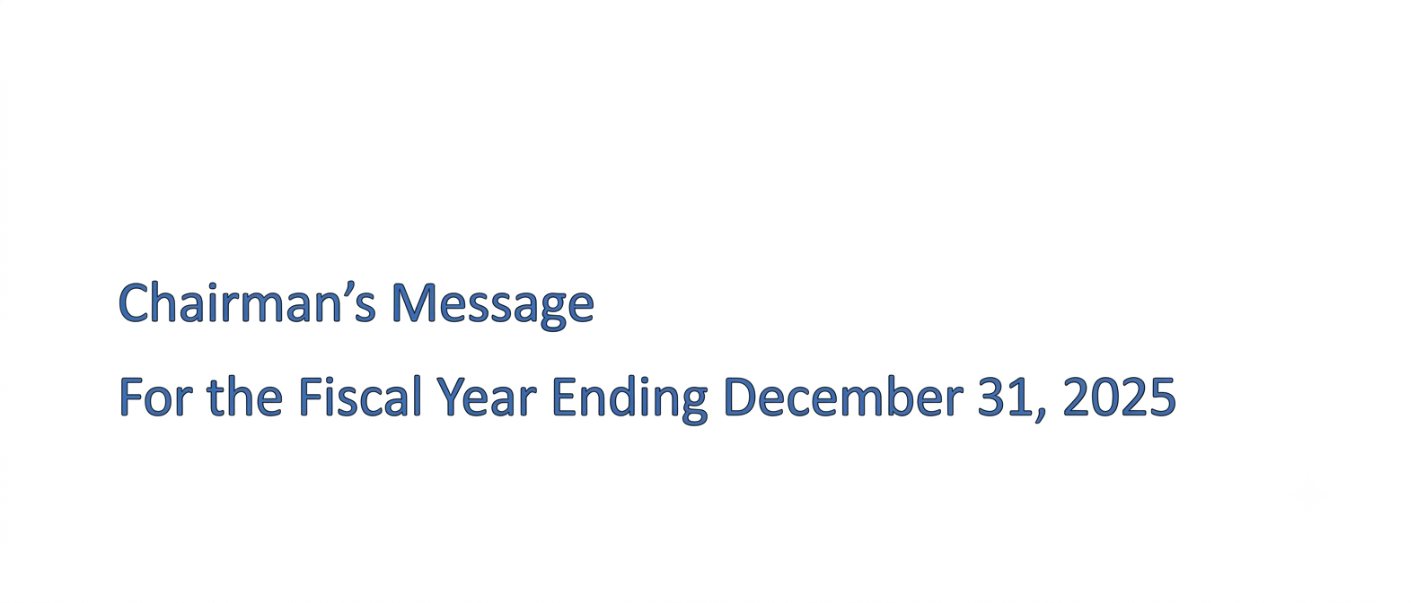Chairman's message